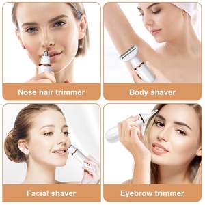 Afeitadora Eléctrica 4 en 1 para Mujer con Doble Cuchilla, Recortadora de Vello Íntimo sin Dolor para Cara, Nariz, Axilas, Línea del Bikini y Otras Áreas - Product Image 2