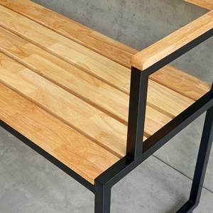 Banc en bois massif de 1,2 m avec dossier et accoudoirs, design traditionnel-moderne pour l'extérieur et le jardin, Park GBD017 - Product Image 6