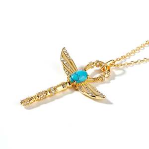 Collier pendentif Ankh en argent sterling Jeulia avec turquoise, cadeau classique égyptien en forme de sceptre - Product Image 3