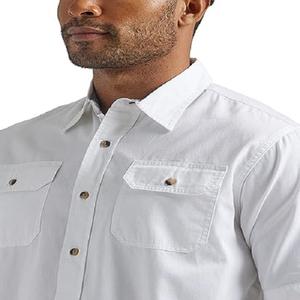 Directo de Bangladesh Camisa de algodón de calidad para hombre Gris sólido Manga corta Slim Fit con bolsillo para la temporada de primavera - Product Image 6