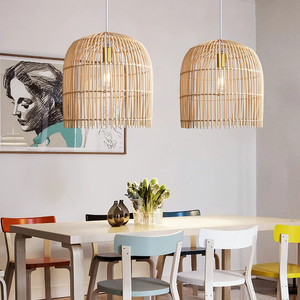 Lámpara de Techo de Ratán Adecuada para Decoración de Interiores que Ofrece un Aspecto de Material Natural e Iluminación Suave - Product Image 2