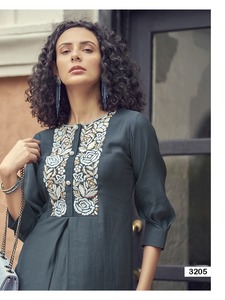 Kurti indien traditionnel occidental élégant et tendance avec collection de pantalons pour filles, prêt à porter, prêt à porter pour femmes - Product Image 2