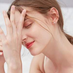 <b>Hoop</b> Earrings 18K White Gold Plated S925 Sterling <b>Silver</b> Double <b>Huggie</b> Earrings for Women Loop Earrings for Mom - Product Image 1