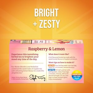 Twinings Raspberry & Lemon Herbal <b>Tea</b> Individually Wrapped Bags, 20 Count (Pack of 6) 120 Teabags - Product Image 3
