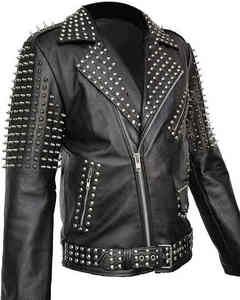 <b>jacket</b> <b>for</b> <b>men</b> Sheepskin Hand Made Punk Rock <b>Leather</b> Studded Motorcycle <b>Jacket</b> <b>Men</b> Battle <b>Jacket</b> Party Clothing <b>For</b> <b>Men</b> OEM - Product Image 1