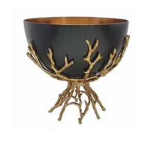 Bol de service design décoratif avec base dorée Bol à fruits en métal pour décoration de table Hôtels Mariages - Product Image 3