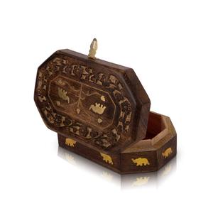 Wholesale Portable Travel Small Walnut <b>Wood</b> Jewelry Organizer Storage Box <b>for</b> Earrings Necklaces <b>Rings</b> Bracelets By HF <b>CRAFTS</b> - Product Image 1