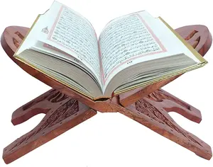 Buku kayu berdiri buku suci Muslim Lebaran Ramadan Islam hadiah buku kayu berdiri dan rehal