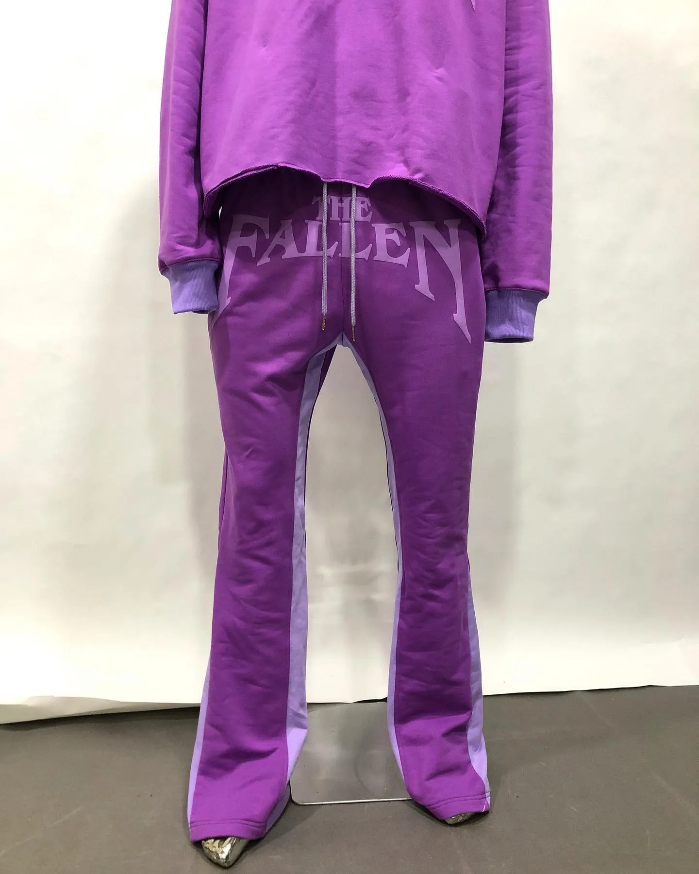Wholesale Blank Custom Embroidery Jogger Pants Plus Size Men's Split Stack Flare Drawstring Flared Sweatpants Flare Sweatpants
