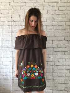 Most Selling Wholesale Boho Suzani Embroidered Woven Natural Waist Maxi <b>Tunic</b> <b>Dress</b> Retro Look Mexican Style <b>Women</b> Summer Cotton - Product Image 2