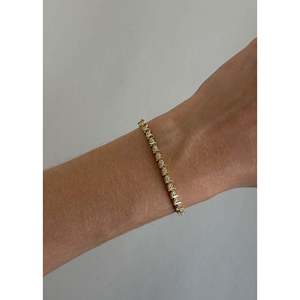Vintage 14k S Link Tennis Bracelet Elegant Fashion Jewelry - Product Image 2