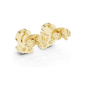 Boucles d'oreilles clous en diamant de laboratoire 0,27 CT pour femme, VVS-VS EF CVD, coupe florale à trois pierres, or 18 carats, 14 carats, 10 carats et argent 925, rose - Product Image 6