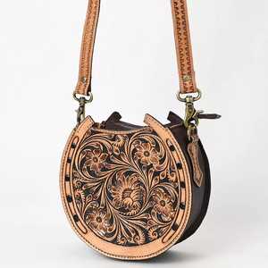 Bolso de Cuero Genuino de Alta Calidad con Diseño Bohemio de Herradura Otoñal, Estilo Occidental, con Borlas y Flecos Hechos a Mano, Precio al por Mayor - Product Image 1