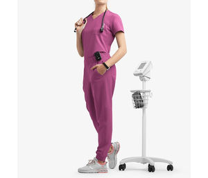 Práctico juego de uniforme de enfermera tejido lavable para turnos largos en hospitales y laboratorios - Product Image 3