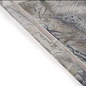 Nouveau design personnalisé Transparent Plexi Calligraphie Arabe Conçu Or Motif Acrylique Plateau de l'Inde - Product Image 4