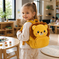 Sac à dos en peluche en coton motif animal de dessin animé, mignon et super doux, rembourré de coton PP, certifié CE, idéal comme cadeau pour enfants