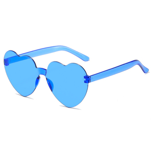 Venta al por mayor de gafas de sol de boda personalizadas amor en forma de corazón tonos rojo rosa amarillo púrpura azul marcos fiesta caramelo lentes para hombres mujeres - Product Image 4