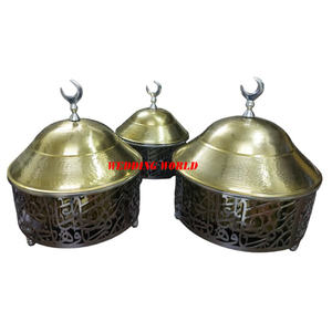 Marmite en métal finition or et noir, qualité supérieure, fait main, casserole classique, élégante, design, chauffe-plats en métal - Product Image 4