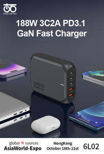 2025 trend 188W GaN şarj hızlı masaüstü şarj cihazı ile <span class=keywords><strong>2</strong></span> USB-A & <span class=keywords><strong>3</strong></span> tip-c portları PD3.1 şarj iphone 17 AVS - Product Image 6