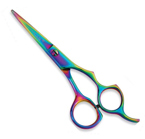 Ciseaux de coiffure professionnels Rainbow en acier inoxydable, ciseaux de salon de barbier, logo personnalisé, ciseaux de coiffure - Product Image 1
