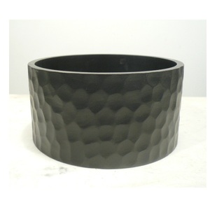 Bol rond en bois d'acacia Design sculpté de feuilles blanches Bol de service à salade en bois Vaisselle - Product Image 6