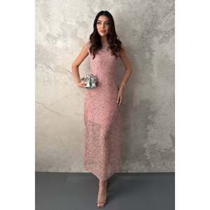 Elisa Fashion Woman Pink Sequin <b>Loose</b> <b>Dress</b> - Product Image 1