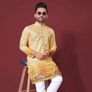 Tela de algodón puro con CROCHET Trabajo Kurtas usando para lograr estos nombres de colores brillantes por todas partes. - Product Image 1