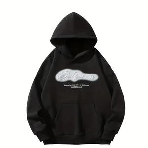 Sudadera con capucha de lana de gran tamaño para hombre, sudadera básica de algodón 100% con logotipo personalizado, ropa de invierno de alta calidad - Product Image 1