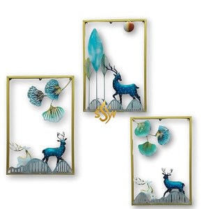 Arte de pared de diseño elegante, pintura Multicolor, arte de pared de Metal hecho a mano para decoración, patrón de aspecto atractivo, arte de pared interior a la venta - Product Image 3