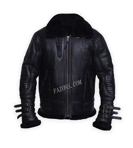 Blouson en cuir véritable pour homme, style motard, en peau de mouton, matelassé, chaud pour l'hiver, modèle B3, style racer café racer, vente en gros - Product Image 1