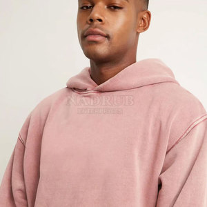 Vente en gros de service OEM de sweats à capuche à effet vintage de base de la meilleure conception sweats à capuche légers à effet vintage de couleur unie - Product Image 4