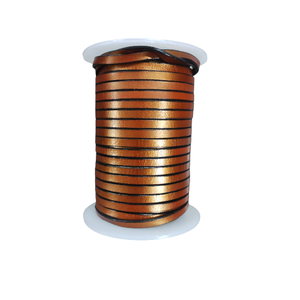 Cobre metálico cuero de vaca plano 5x2mm cordón venta al por mayor joyería hacer collar artesanía DIY hallazgos componentes - Product Image 4