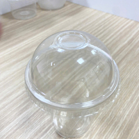 Couvre-gobelets en plastique transparent jetable écologique Quang Quan 95 mm avec logo personnalisé, couvercles en dôme de formes variées pour les gobelets à bubble tea