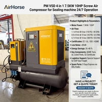 Compresseur d'air à vis 7,5 kW-30 kW, compresseur d'air à vis portable 4-en-1, compresseur d'air à vis tout-en-un PM VSD
