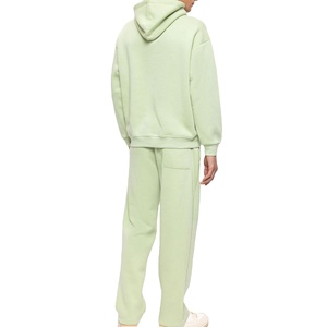 Ensemble de survêtement deux pièces à capuche d'hiver de haute qualité, 100 % coton polaire, coupe oversize, personnalisable, unisexe, respirant, col montant - Product Image 4