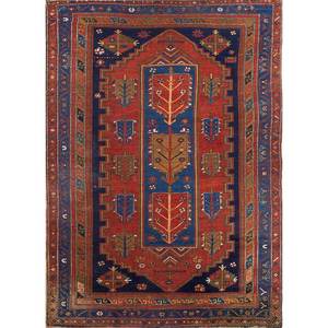 Kiaan Hand Knotted Wool <b>Rugs</b> Red & Orange Geometric <b>Boho</b> Style for Home-9x12 Rectangle for Living Room or Hallway - Product Image 1
