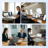 Moniteur portable IPS LCD double N2 prêt à être expédié, 16 pouces, 1920x1200P, type C, extension d'écran d'ordinateur portable, rotation à 360°, haut-parleur intégré