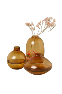 หรูหรางานแต่งงานDecorใช้สีฟ้าแจกันแก้วใสHandmade Design Mordenบ้านตกแต่งใช้กระถางดอกไม้แก้ว - Product Image 5