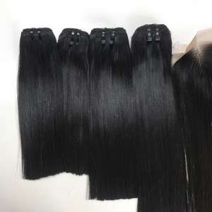 SDD pelo liso de hueso vietnamita pelo negro azabache recto de alta calidad mejor precio al por mayor sin enredos sin caída de extensiones de cabello - Product Image 3