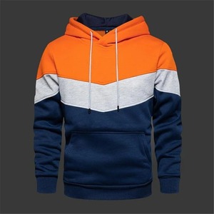 Sudadera con capucha deportiva informal para hombre y mujer de calle azul de invierno y otoño con bolsillos de costura lateral sueltos y Sudadera con capucha juvenil bloqueada por color - Product Image 1