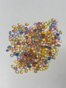 Piedras preciosas de zafiro natural multicolor, corte ovalado, estilo Bangkok tailandés, 3x4mm, 4x5mm, 3x5, 4x6 - Product Image 4