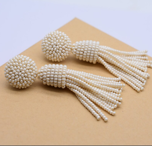 Pendientes de Perlas Mágicas Hechos a Mano con Borlas, Adornados con Cuentas, Pendientes Largos con Borlas y Plata de Ley - Product Image 3