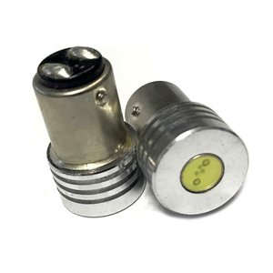 Coppia di 2 lampadine a LED BAY15D 1157 P21/5W con 1 LED 1W bianco freddo 6000K 12V 1W-auto e moto/altri - Product Image 1