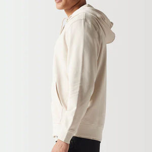 Sweat à capuche en molleton de polyester/coton épais fermeture éclair grande taille motif solide Design tricoté tissage doublé hiver broderie 3D - Product Image 3