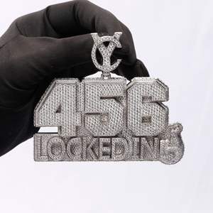 Ritzin Men's Personalized 925 Sterling Silver Moissanite Diamond Pendant & Charm Elevate Your Style with Hip Hop Style Accessory - Product Image 1