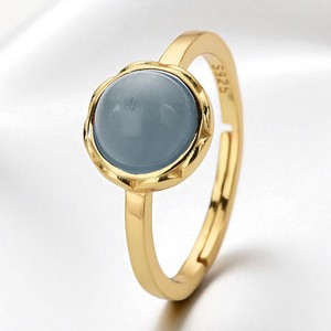 Anillo ajustable de piedras preciosas redondas gruesas para mujer, anillo de piedra natal hecho a mano, joyería, anillos de moda de plata 925 - Product Image 6