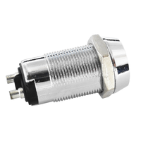 Serrure de casier ABA robuste en alliage de zinc 19 mm, finition chromée, 2 clés plates, entraxe 38 mm, conçue pour les applications de distributeurs automatiques
