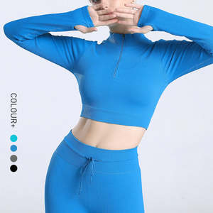 Conjunto Deportivo de Cinco Piezas para Mujer, Ropa Deportiva Reciclable, para Gimnasio, Yoga, Entrenamiento, Top sin Mangas, Chaqueta de Manga Larga, Sujetador Deportivo - Product Image 5