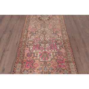 Alfombra Turca Vintage de Lana Azul, 3.4x12.4 pies (105x379 cm) - Product Image 3