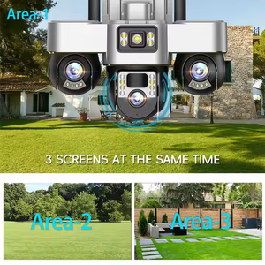 V380pro Drei-Linsen-Solarkamera 9MP 4K für Zuhause mit 4G-SIM-Karte, kabelloses Netzwerk, WLAN, wasserdichte PTZ-Überwachungskamera mit Straßenlaterne für den Außenbereich - Product Image 3